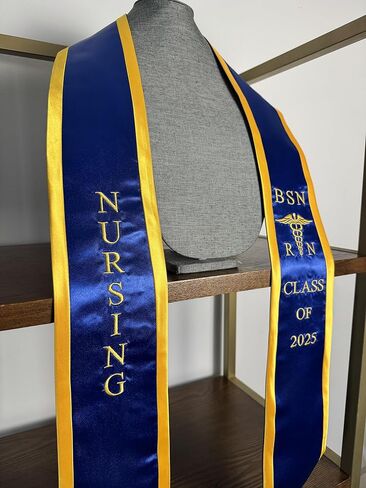 Ovaltag BSN RN Nursing Graduation Stole Class of 2025 With Medical Logo, Gift for Nurse Student in Kuwait