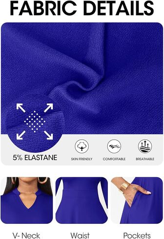 AOMONI Church Dresses for Women 3/4 Sleeve Fit and Flare Church Dress Knee Length Midi Dresses in Kuwait