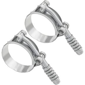 AICEL 2 Pcs T-Bolt Hose Clamps, 304 Stainless Steel Heavy Duty Adjustable Tube Clamps, Working Range 43-116mm, Turbo Intake Intercooler Hose Clamp Fuel Line, Automotive, Mechanical (2.8"-3.1")
