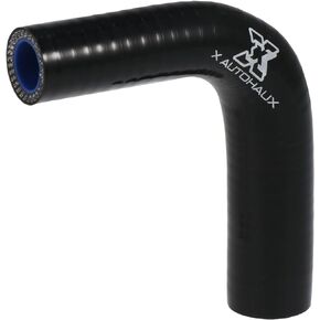 X AUTOHAUX 100mm Length 16-22mm 0.63"-0.87" Inner Diameter 90 Degree Reducer Elbow Silicone Hose Coupler Intercooler Tube for Car Intercooler Intake Piping Black