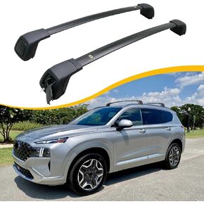 Cross Bars Fit for Hyundai Santa Fe 2019 2020 2021 2022 2023 Luggage Roof Rack Rail Lockable Crossbars Carrier Cargo Bar