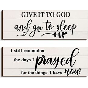 I Still Remember the Days I Prayed Hanging Wall Decor Give It To God Wood Home Decor Go To Sleep Bedroom Decor Wooden Letters Bedroom Wall Hanging Sign for Farmhouse Living Room Home Decor (Brown)