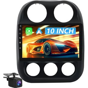 2G+64G 10 inch Touch Screen Car Radio Stereo for Jeep Compass Patriot 2010-2016 Android 12 CarPlay Android Auto Bluetooth with GPS Navigation