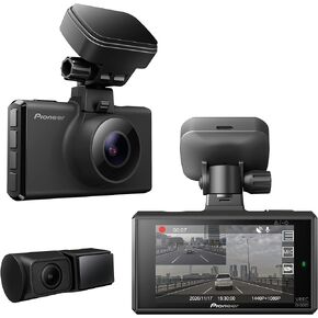 Pioneer VREC-DH300D 2-Channel Dual Recording 1440p WQHD (Wide Quad HD) Dash Camera System with 3" LCD Screen