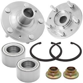 [2-Pack] BR930177K - Front/Rear Wheel Hub Bearing Repair Kit Compatible with 2006-2012 Ford Fusion, 2003-2008 Mazda 6 [i - S - ONLY], [Lincoln] 2007-2012 MKZ, 2006 Zephyr, 2006-2011 Mercury Milan