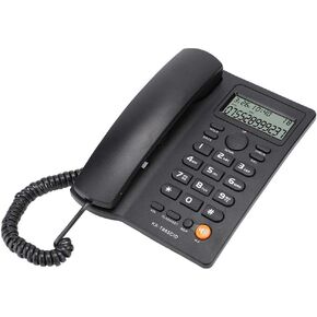 Telephone, Caller ID Corded Telephones, Wired Phone English, Hands-Free Calling Home Office Hotel Landline Phone, Mute Function Desk Office Telephone(Black)