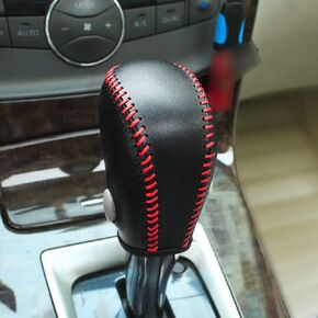 Gear Shift Cover for 2013-2019 Nissan Sentra / 2013-2018 Altima Auto Leather Shifter Cover Protector Trim for Nissan Rogue 2014-2016 /Pathfinder 2013-2020 (Carbon Fiber with Black Stitches)