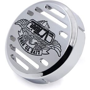 XKMT-Chrome Horn Cover with Black Logo Compatible With 1998-2013 V-Star 650 / Classic/Custom 1999-2009 V-Star 1100 / Classic/Custom/Silverado 1995-2006 Kawasaki Vulcan 801 [B01J3CMW74]