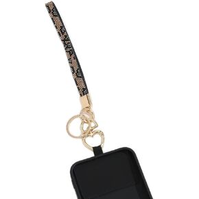 Trendy Handmade Transparent Resin Hoops Linked With Gold Metal Chain Charms Bracelet Universal Cell Phone Lanyard Hand Wrist Strap For Female Mobile phone wrist strap