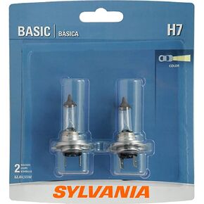 SYLVANIA - H7 Basic - Halogen Bulb for Headlight, Fog, Daytime Running Lights, and Cornering Applications (Contains 2 Bulbs)