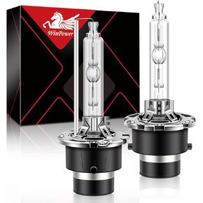لمبة المصباح الأمامي WinPower D1S Xenon HID، 6000K أبيض بارد 35 وات قاعدة دعامات معدنية عالية ومنخفضة الشعاع، حزمة من 2