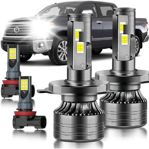 for 2014-2021 Toyota Tundra LED Bulbs Combo, 4pcs Super Bright White High Low Beam & Fog Lights LED Blubs Package