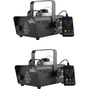 Chauvet DJ Hurricane 1200 1.0L Pro Fog/Smoke Machine with Wired Remote (2 Pack)
