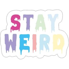 Stay Weird with Skull Quote Car Decals, Vinyl Die Cut Window Bumper Body Rear, Graphic Decals