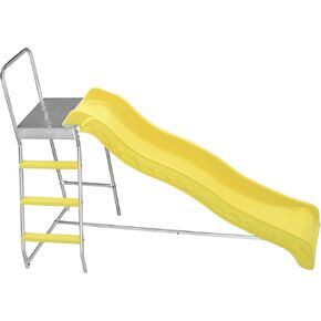 Machrus Upper Bounce Trampoline Step N Slide|Kids Outdoor Step Ladder and Wave Slide Set Fits Standard Round or Rectangle Trampolines with Net or Without