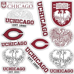 ملصق جامعة شيكاغو UChicago Maroons ملصقات شارات الفينيل زجاجة مياه للكمبيوتر المحمول سجل قصاصات السيارة T2 (النوع 2)