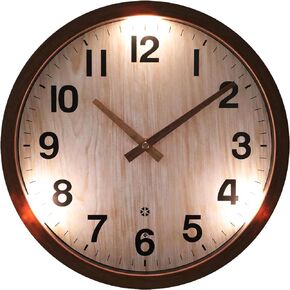 Night Light Wall Clock, 12Inch Silent Large Display Luminous Wall Clock, Round Battery Operated Clock for Living Room, Bedroom, Kitchen and Office