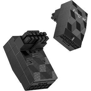 Fasgear 12VHPWR Adapter 90 Degree 1 Pack Right Angle PCI-e 5.0 16pin Power Adapter 600W 12+4pin GPU Male to Female Connector Compatible for GeForce RTX 3090Ti 4070Ti 4080 4090 Graphic Card (Type A)