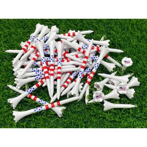 Golf Tees Plastic Combo Length Pack of 50 Includes (40 Count) 3 ¼" Plastic Golf Tees + (10 Count) 1½ Plastic Short Tees for Irons, Hybrids, Par Threes