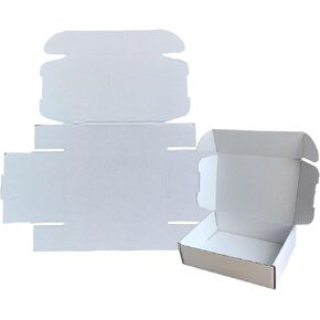 Small Mailer Shipping Boxes Packing Box, Corrugated Cardboard Box, For Small Business Packaging Craft Gift Giving Products (5.3" x 3.3" x 1" - 20Pack, White)