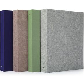 Chuangdi 4 Pcs 3 Ring Binder with Linen Cover 1.25 inch Durable Round Rings Binder for 8.5 x 11 Inch Paper Letter Size for School Office and Home, 4 Colors