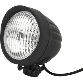 BOSCY 4.5" Vintage LED Motorcycle Headlight For Harley Davidson，4-1/2 Inch Bullet-Head Lamp Running Light Universal Fits Harley Mini Bike Sportster Dyna Bobber Copper-Bottom Mount, Black Visor