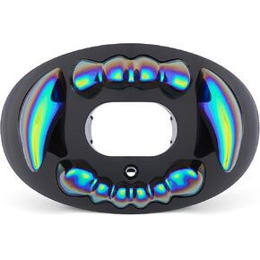 واقي الفم لكرة القدم من باتل سبورتس 3D Apex Predator Oxygen - حزام قابل للتحويل، تدفق هواء فائق وأداء أفضل، أقصى قدر من الحماية والتهوية يعمل مع الأقواس - كروم فضي in Kuwait