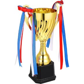 TOYANDONA Golden Trophy Cup Large Award Trophy Cup Sports Award Trophy Competitive Trophy Honor Trophy for Sports Tournaments, Competitions, Classroom Rewards, 24. 5cm