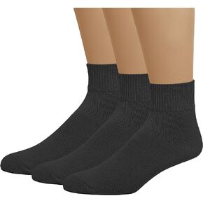 Classic Women's Diabetic Non-Binding Ankle Cotton Socks 3-Pack