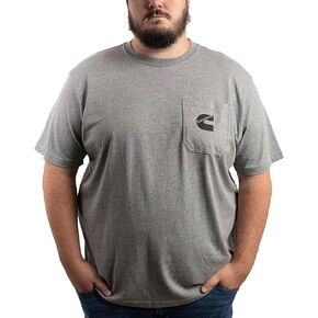 Cummins Men's T-Shirt Short Sleeve Sport Gray Pocket Tee CMN4752 - Small