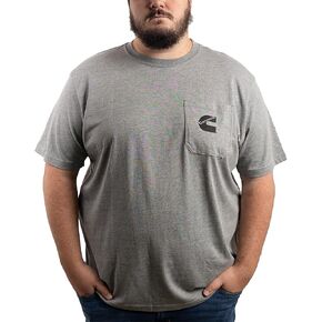 Cummins Men's T-Shirt Short Sleeve Sport Gray Pocket Tee CMN4752 - Small