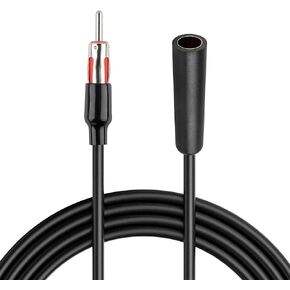 RED WOLF 52 Inch Car FM AM Radio Antenna Extension Cable DIN Male Plug to Female Socket RG58 Coaxial Aerial Cable Universal for Auto Vehicle Truck Car Stereo Head Unit CD Media Receiver Player