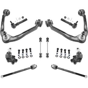 ASTARPRO 10pcs 2WD Front Suspension Kit Front Upper Control Arms Lower Ball Joints Sway Bars Tie Rods Compatible With 99-06 Silverado Sierra 1500 (w/Coil Spring Sus.)