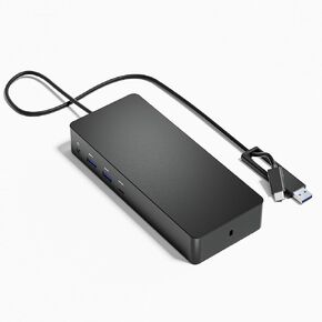 D6000 Universal Docking Station,Up to Triple 4K or Single 5K Display by USB-C,Compatibility with Windows and MacOS,with 1 HDMI, 2 DisplayPort,1Gb Ethernet,4 USB3.0-A 1 Type-C,1 Audio,1 Speaker Out