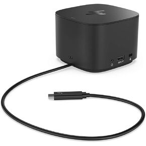 HP Thunderbolt Dock 120W with HDMI Adapter, Universal USB-C Docking Station Up to 100W with USB-C Alt Port, USB VGA USB C DisplayPort Thunderbolt, RJ-45 Ports for HP PCs 6HP48AA (Renewed)