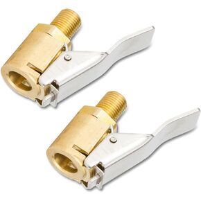 قطعتان من فوهة نفخ إطارات السيارة مع مشبك، مشبك ظرف معدني لضاغط نفخ إطارات السيارة، موصل محول فوهة نفخ الإطارات مع خيط قياسي (ذهبي) in Kuwait