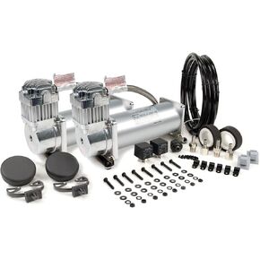 VIAIR 450C Dual Air Compressor for Air Suspension (2 Pack) 12V Continuous Duty Cycle Compressor for Air Tanks, Bags, Air Horns 150PSI (Silver)