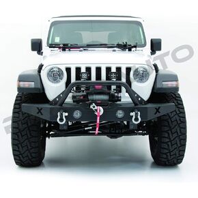 Black Rock Crawler Front Bumper made for and compatible with 18 to 22 Jeep Wrangler JL, Built with Winch Plate, D-Ring, Easy Installation, Heavy-Duty 5/32" Steel, Corrosion-Resistant Coating