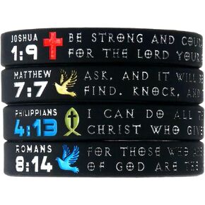 Inkstone Symbols of Faith Bible Bracelets with Christian Symbols Scripture Silicone Rubber Wristbands