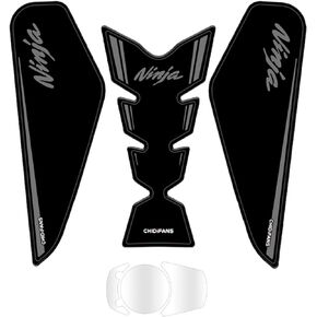 Motorcycle Tank Protector,Compatible Kawasaki Ninja 400 Tank Pad Non-slip Fuel Tank Sticker Kit Rubber Protective Pads (Black)