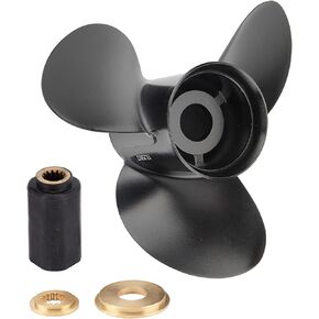 13 1/4x17 Upgrade Aluminum Boat Propeller for BRP,Johnson,Evinrude,OMC Stern Drive 40-140HP 13 Spline 13.25Diax 17Pitch Replace OEM 765183 Rh(Hub Kits Included)