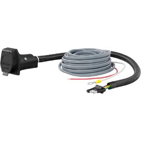 CURT 57186 4-Way Flat Vehicle-Side to 7-Way RV Blade Trailer Adapter with Brake Controller Wiring