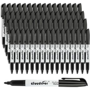 cloudriver Dry Erase Markers 128 Pack, Black Whiteboard Markers, Fine Tip, Low Odor, Bulk Dry Erase Marker For Office, home and School Supplies