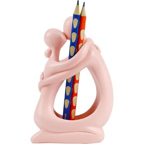 Cute Pen Holder for Desk Women Office Supplies Pencil Organizer Decor Desk Accessories Small School Hug Thinker Statue and Sculptures Resin Home Decor for Work (Gold) in Kuwait