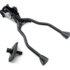 Bike Kickstand, Bike Stand, Double Leg Iron Bicycle Kick Stand for Mountain Bike Road Bicycle, Bicycle Stand Suitable for Bicycles from 26 "-28", Height Adjustable, Iron, Black