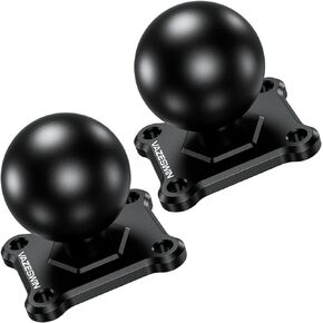 2 PCS 1.5" Ball Mount with Aluminum Alloy Square Plate, Universal Electronic Device Mounting Base with AMPS Holes for Garmin, Lowrance, Humminbird, for RAM Mounts C Size Double Socket Arms