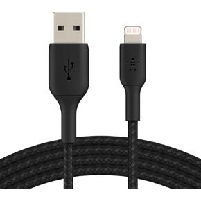 Belkin BoostCharge Braided Lightning Cable - 3.3ft/1M - MFi Certified Apple iPhone Charger USB to Lightning Cable - iPhone Cable - iPhone Charger Cord - Apple Phone Charger - Black