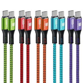 USB C to USB C Cable,(6ft, 5Pack) 60W/3A Type C Charging Cable Cord Fast Charging USB C Cable for Samsung Galaxy S23 S22 S21 S20 Ultra, W24 Fold/Flip 5, Pixel 8 7 6 Pro 6a 5 4 3