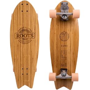 for Onshore Surfing Training & Coaching - Custom-Made Surf Skateboard with 31" X-Large Bamboo Lightweight & Anti-Slip Deck | Adjustable Truck Flexibility - Stylish Carry On Bag