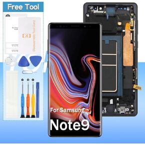 Screen Replacement for Samsung Galaxy Note 9 SM-N960, SM-N960F, SM-N960U 6.4" OLED LCD Display Touch Digitizer Assembly with Tools(Black with Frame)